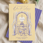 Chique La Dolce Vita met de hand getekende Eiffelt Save The Date