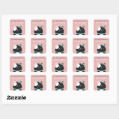 Chique Lady Cat | Roze Dit boek behoort toe aan Vierkante Sticker (Vel)