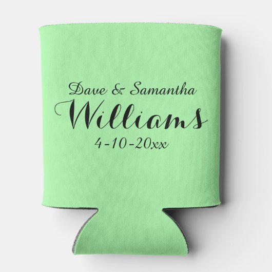 Chique Land Groen Meneer Mevrouw Huwelijksgunst Blikjeskoeler (Achterkant)
