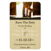 Chique land kant foto Save the date magneet (Verticaal)