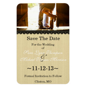 Chique land kant foto Save the date magneet