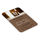 Chique land kant foto Save the date magneet (Rechterzijde)