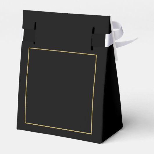 Chique Las Vegas Casino Zwart Goud Wit Bruiloft Bedankdoosjes (Achterkant)