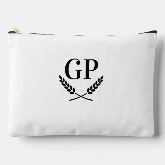 Chique laurel crest monogram logo grote cosmetisch etui (Voorkant)