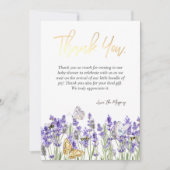 Chique Lavander Vlinders Botanisch Bedankkaart (Voorkant)