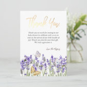 Chique Lavander Vlinders Botanisch Bedankkaart (Staand voorkant)