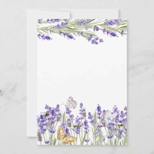Chique Lavander Vlinders Botanisch Bedankkaart (Achterkant)