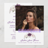 Chique lavendel bloem ploom paars foto afstuderen kaart (Voorkant / Achterkant)