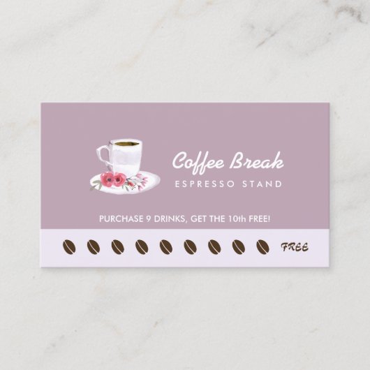 Chique Lavendel Bloemen Koffiekraam Loyalty Punch (Voorkant)