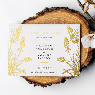 Chique Lavendel Bloemige Niet-Foto Save The Date E Folie Uitnodiging