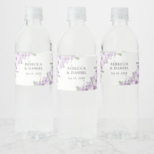 Chique lavendel bruiloft water fles label waterfles etiket
