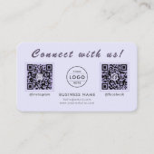 Chique Lavendel Dubbele QR-code Multi Sociale Medi Visitekaartje (Voorkant)
