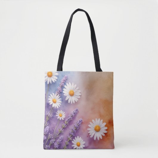 Chique Lavendel en Daisy Carryall Tote Bag (Voorkant)