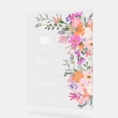 Chique lavendel floral waterverf afstuderen welkom acryl bord (Hoek)