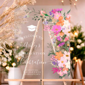 Chique lavendel floral waterverf afstuderen welkom acryl bord