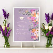 Chique lavendel floral waterverf afstuderen welkom poster