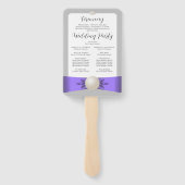 Chique lavendel & grijs parel lint bruiloft progra handwaaier (Achterkant)