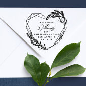 Chique lavendel hart getrouwd paar retour adres rubberstempel