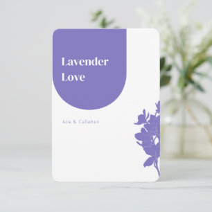 Chique lavendel liefde moderne Paarse bruiloft RSVP Kaartje