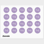 Chique Lavendel Paarse Cursieve Script Naam Ronde Sticker (Vel)