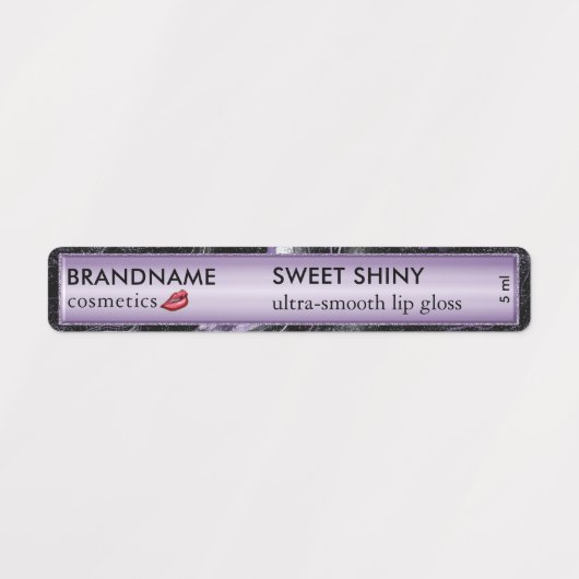 Chique Lavendel Paarse Folie Lip Gloss Glitterig Labels (Design 1)