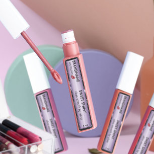 Chique Lavendel Paarse Folie Lip Gloss Glitterig Labels