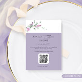 Chique Lavendel Pastel Bloemen RSVP Online, QR Cod Informatiekaartje