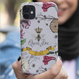 Chique Lavendel, Zwart & Goud Koningin Bee & Kroon Case-Mate iPhone Case