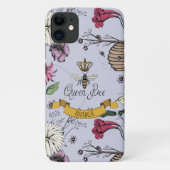 Chique Lavendel, Zwart & Goud Koningin Bee & Kroon Case-Mate iPhone Case (Achterkant)