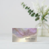 Chique lavendelagaat geode professionele gouden fo visitekaartje (Staand voorkant)