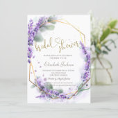 Chique lavendelbloemen bruiloftsdouche kaart (Staand voorkant)
