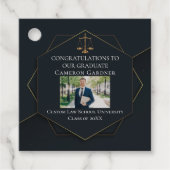 Chique Law School Foto Zwart Goud Afstudeerfeest Bedankjes Labels (Voorkant)