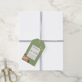 Chique lelies & juweel vlinder trouw bedankt cadeaulabel