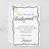 Chique Lemon Drop Martini Bruidsmeisje Voorstelkaa (Achterkant)