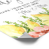 Chique Lemon Floral Date Jar Vrijgezellenfeest Poster (Hoek)