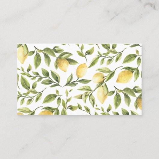 Chique Lemon verlaat Bruiloft RSVP Online Website Visitekaartje (Achterkant)