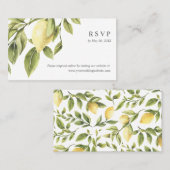 Chique Lemon verlaat Bruiloft RSVP Online Website Visitekaartje (Voorkant / Achterkant)