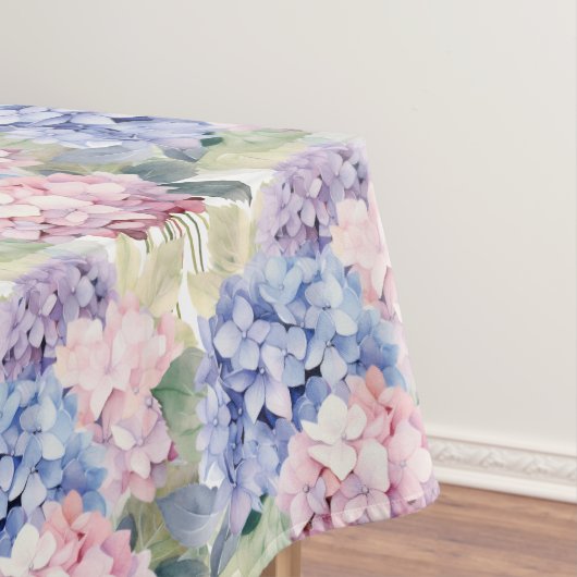 Chique lente kleuren hydrangea's tafelkleed (Voorbeeld)