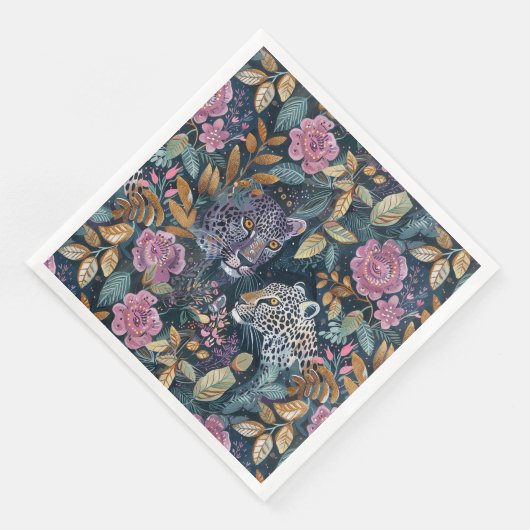 Chique Leopard floral Servet (Hoek)