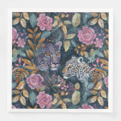 Chique Leopard floral Servet (Voorkant)