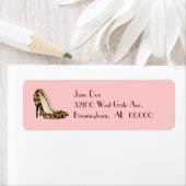 Chique Leopard Hoge hakken Custom Adresetiketten Etiket (Insitu)