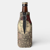 Chique Leopard Roos Fabulous 40th Birthday aanpass Flesjeskoeler (Fles Achterkant)