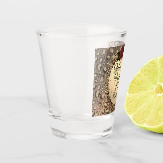 Chique Leopard Roos Fabulous 40th Birthday aanpass Shot Glas (Links)