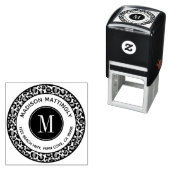 Chique Leopard Spots Boho Monogram Retouradres Zelfinktende Stempel (In situ)