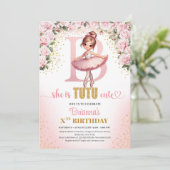 Chique letter B monogram ballerina meisje verjaard Kaart (Staand voorkant)