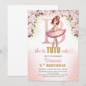 Chique letter B monogram ballerina meisje verjaard Kaart (Voorkant / Achterkant)