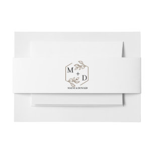 chique letter & namen monogram krans bruiloft uitnodigingen wikkel