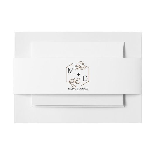 chique letter & namen monogram krans bruiloft uitnodigingen wikkel (Voorkant Voorbeeld)
