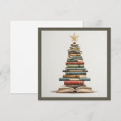  chique leuke kerstboom gemaakt van boeken feestdagenkaart (Voorkant / Achterkant)
