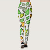 Chique levendige bladeren patroon leggings (Achterkant)